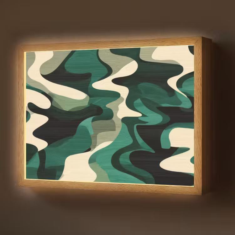 Lightbox - Wandlamp - Abstract - Camouflage - Groen — 1