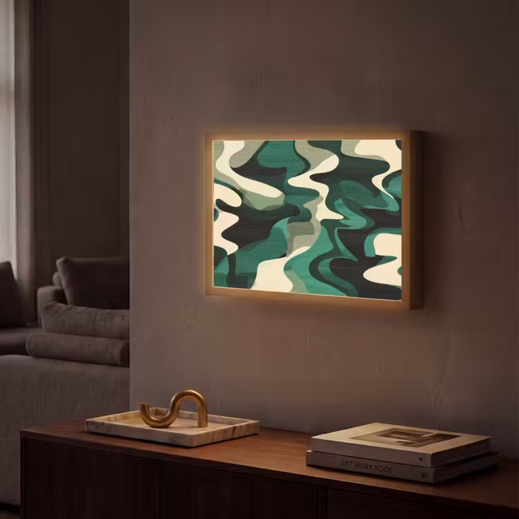 Lightbox - Wandlamp - Abstract - Camouflage - Groen — 2