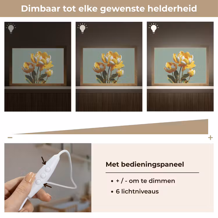 Lightbox - Wandlamp - Bloemen - Geel - Bladeren - Structuur — 6