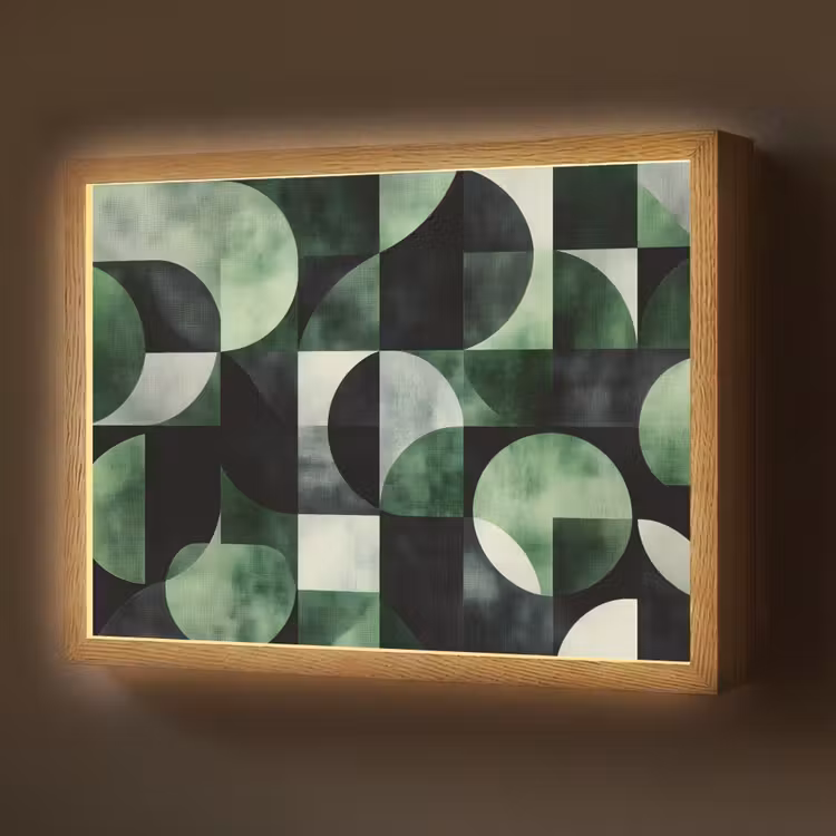 Lightbox - Wandlamp - Abstract - Groen - Vormen — 1