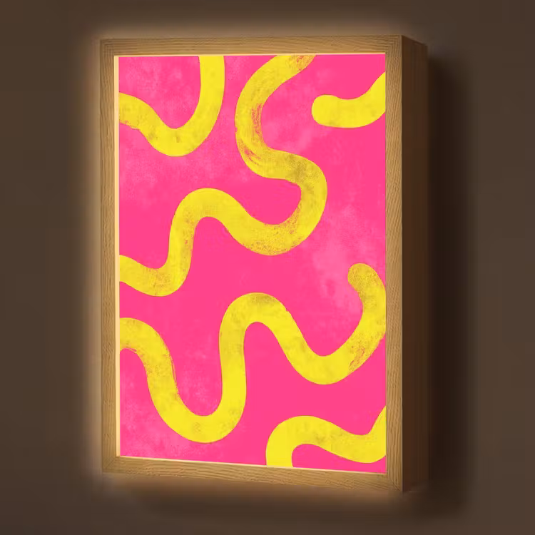 Lightbox - Wandlamp - Lijn - Geel - Abstract — 1