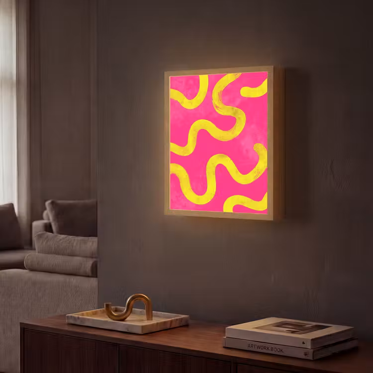 Lightbox - Wandlamp - Lijn - Geel - Abstract — 2