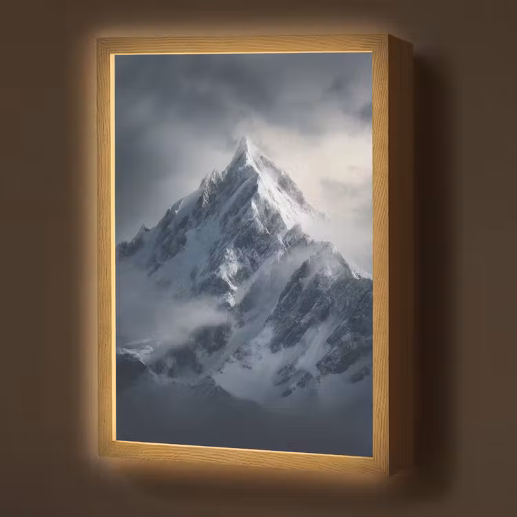 Lightbox - Wandlamp - Sneeuw - Berg - Wolken — 1