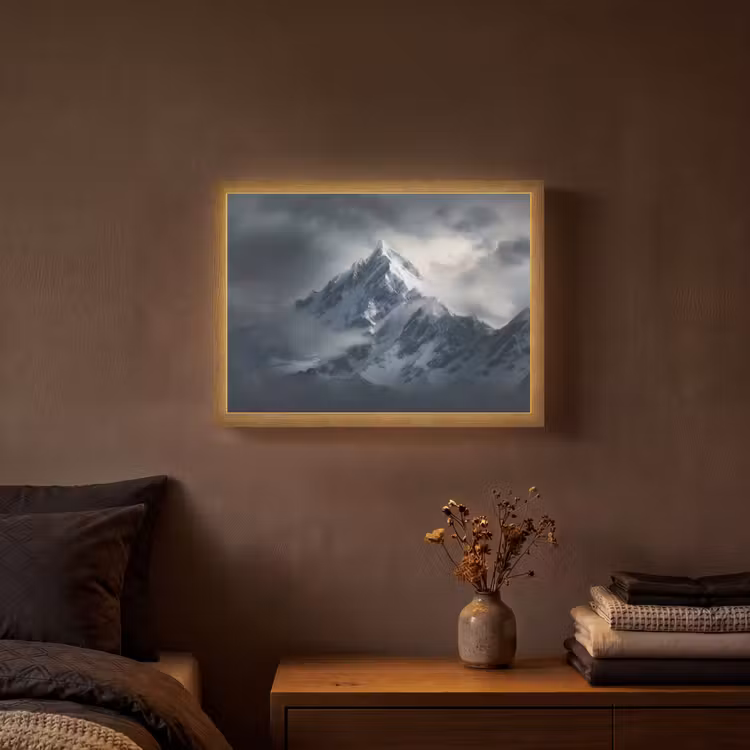 Lightbox - Wandlamp - Sneeuw - Berg - Wolken — 3