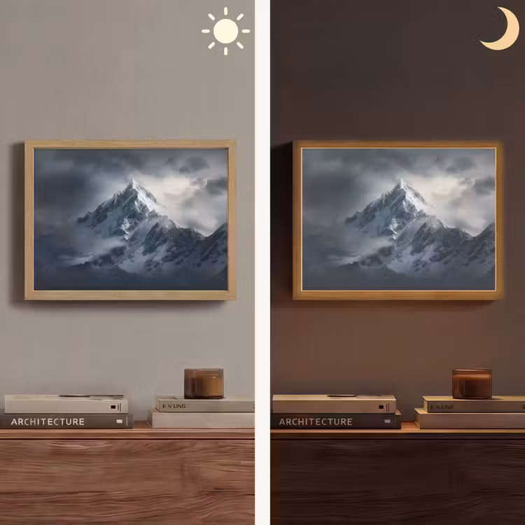 Lightbox - Wandlamp - Sneeuw - Berg - Wolken — 6