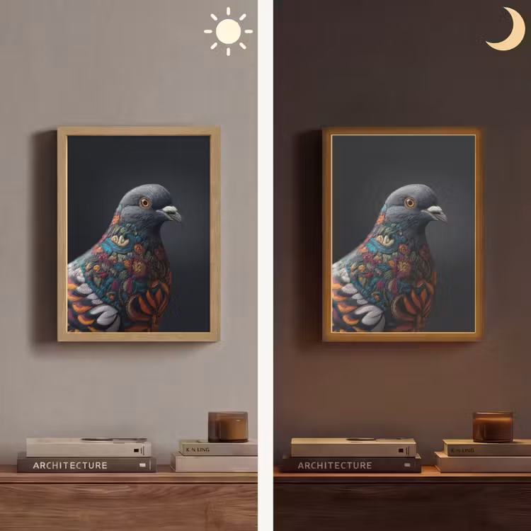 Lightbox - Wandlamp - Duif - Bloemen - Zwart — 5