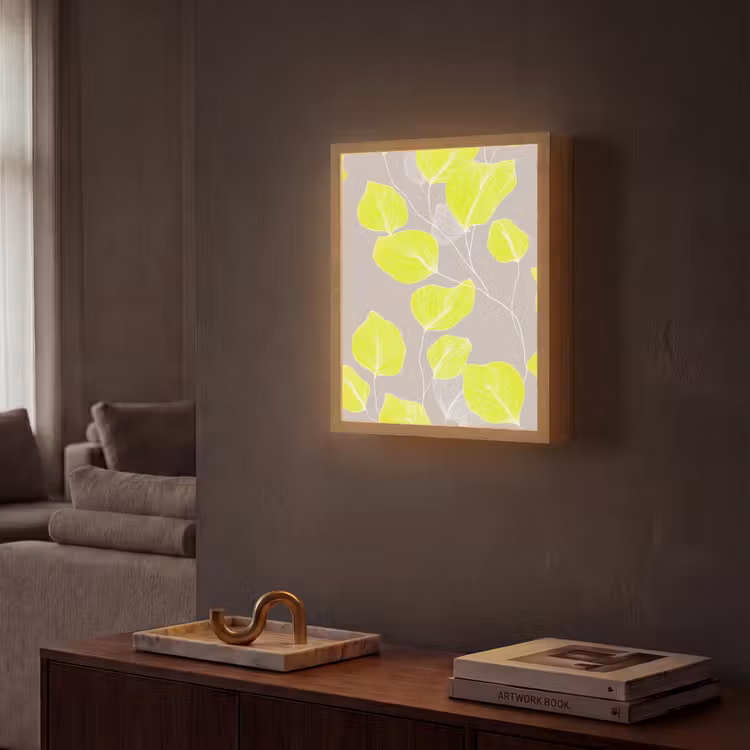 Lightbox - Wandlamp - Bladeren - Neon - Geel - Lijnen — 2