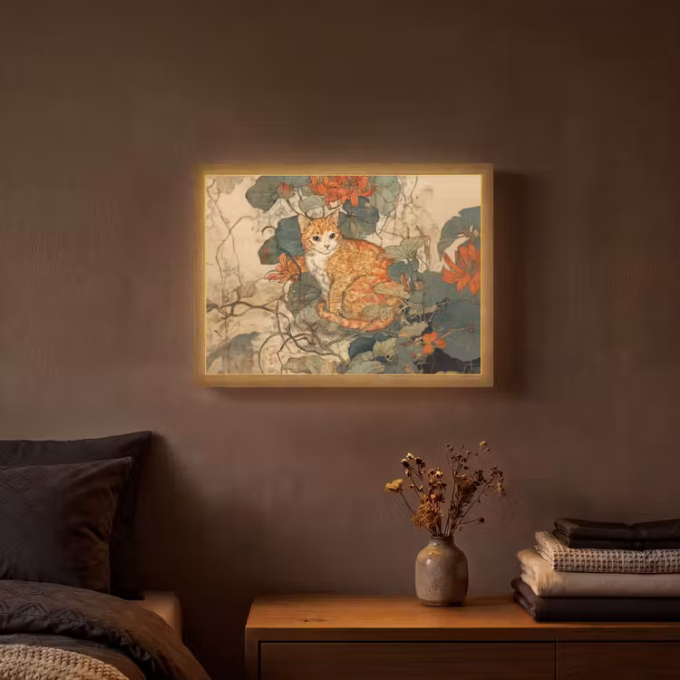 Lightbox - Wandlamp - Kat - Sierlijk - Bloemen — 3