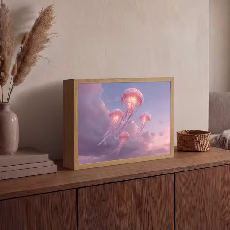 Lightbox - Wandlamp - Kwallen - Roze - Wolken — 4