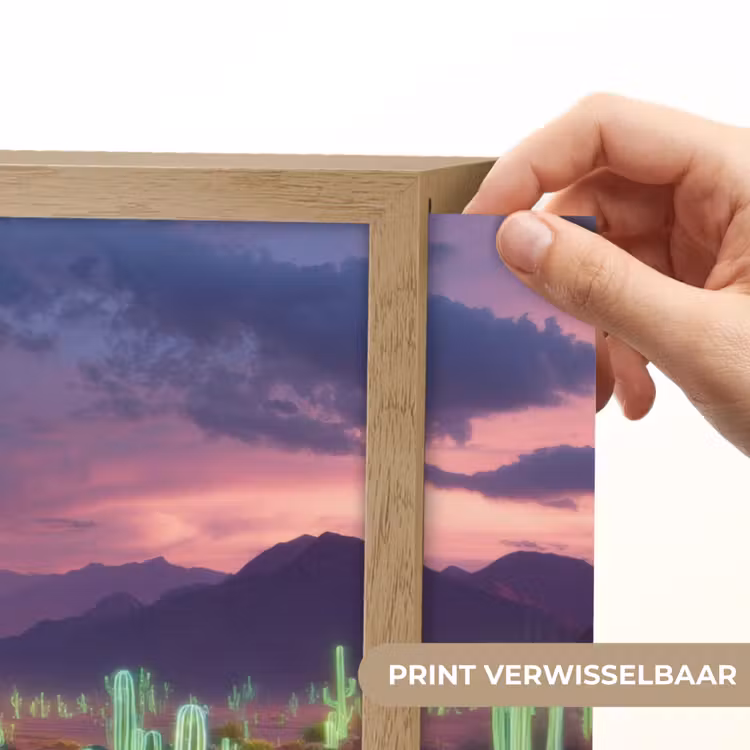 Lightbox - Wandlamp - Neon cactussen - Woestijn - Zonsondergang — 5
