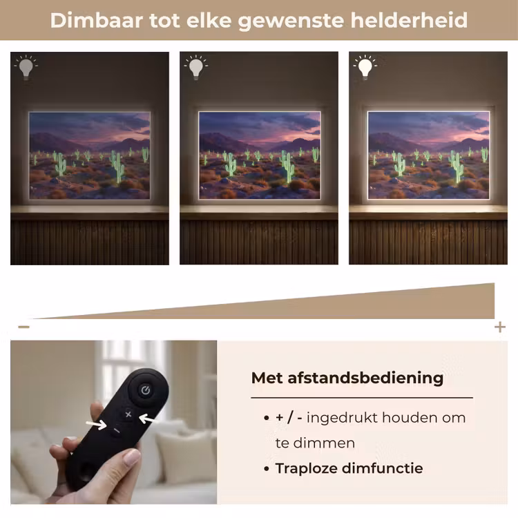 Lightbox - Wandlamp - Neon cactussen - Woestijn - Zonsondergang — 9