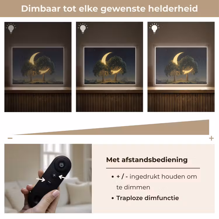 Lightbox - Wandlamp - Maan - Bomen - Rust — 9