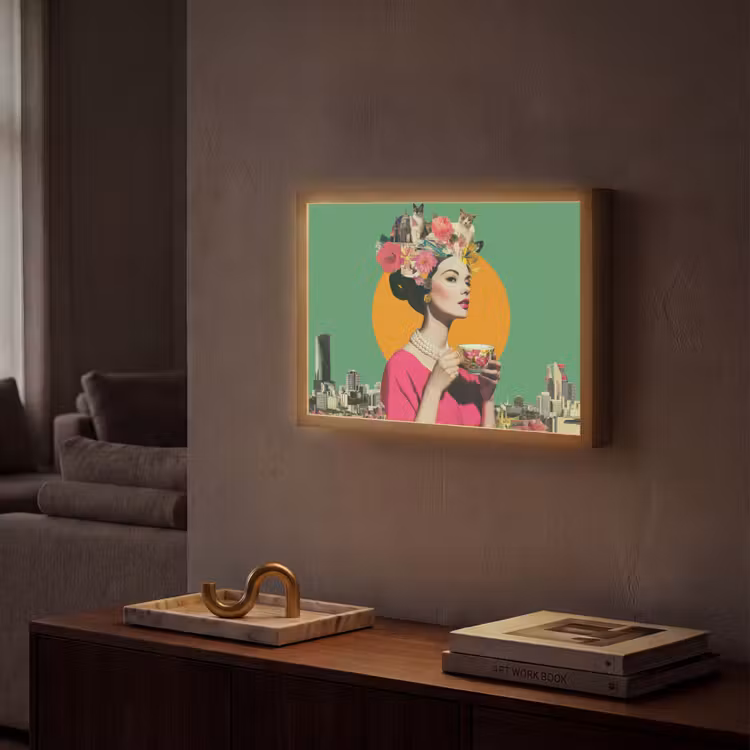 Lightbox - Wandlamp - Retro - Vrouw - Stad - Zon — 2
