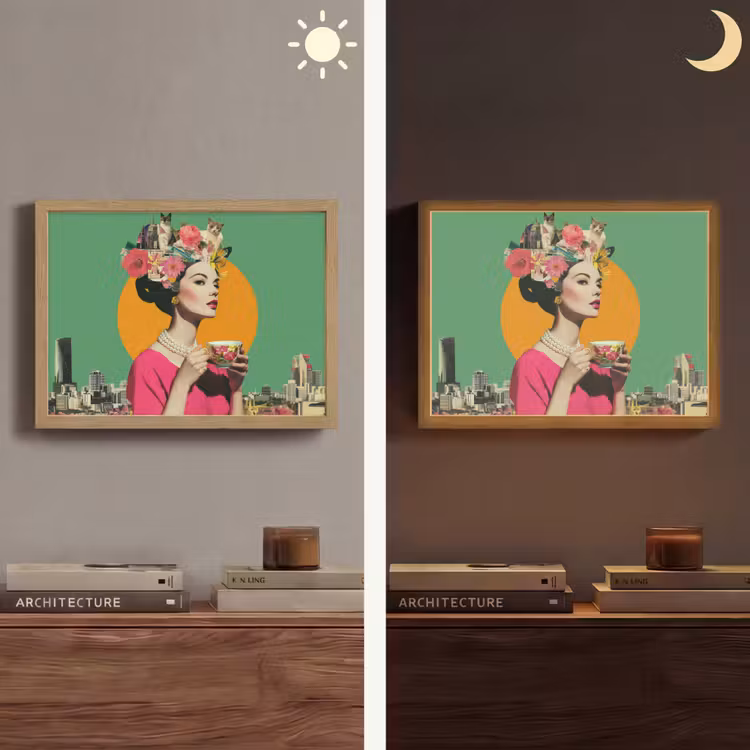 Lightbox - Wandlamp - Retro - Vrouw - Stad - Zon — 6