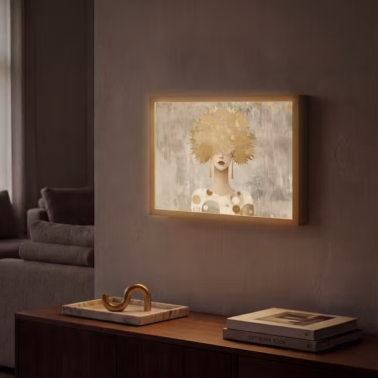 Lightbox - Wandlamp - Goud - Portret - Vrouw — 2