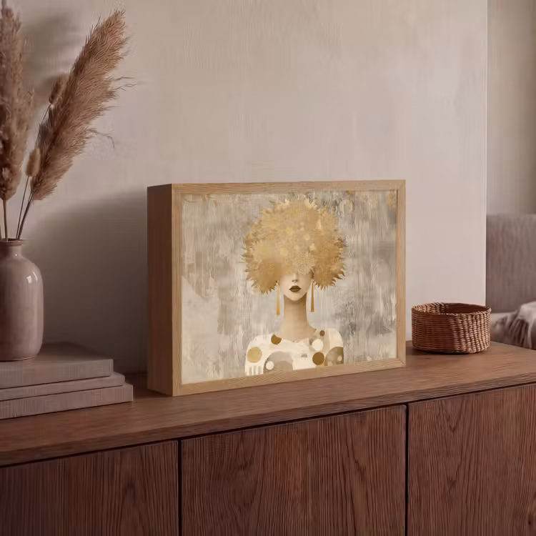 Lightbox - Wandlamp - Goud - Portret - Vrouw — 4