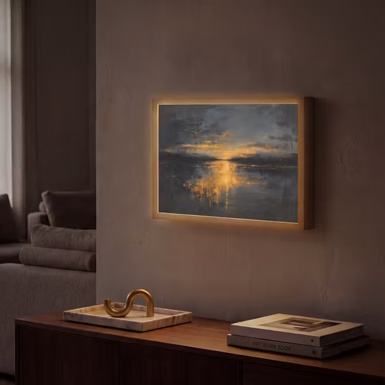 Lightbox - Wandlamp - Gouden Reflectie op Water — 2