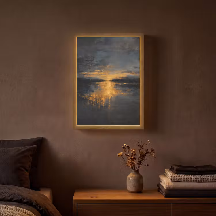 Lightbox - Wandlamp - Gouden Reflectie op Water — 3