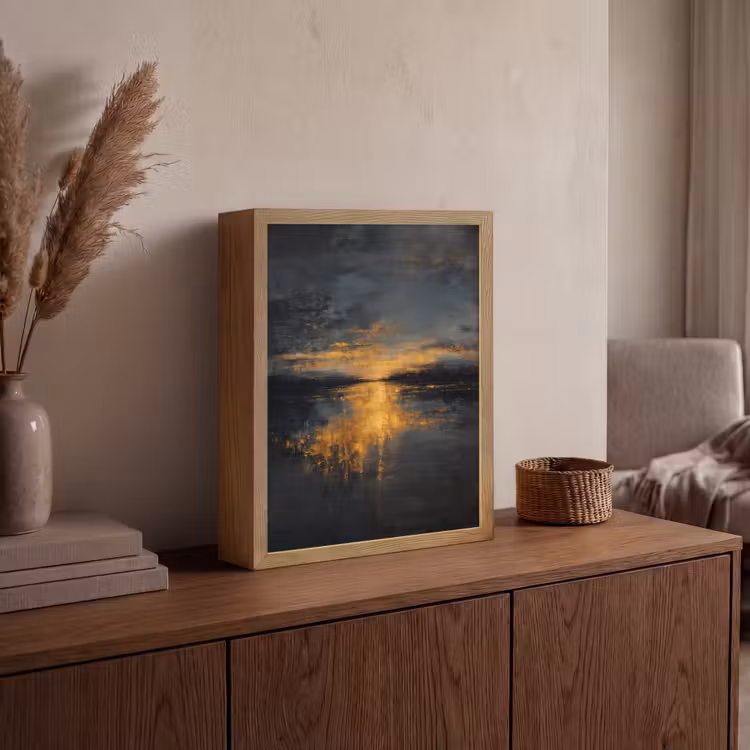 Lightbox - Wandlamp - Gouden Reflectie op Water — 4