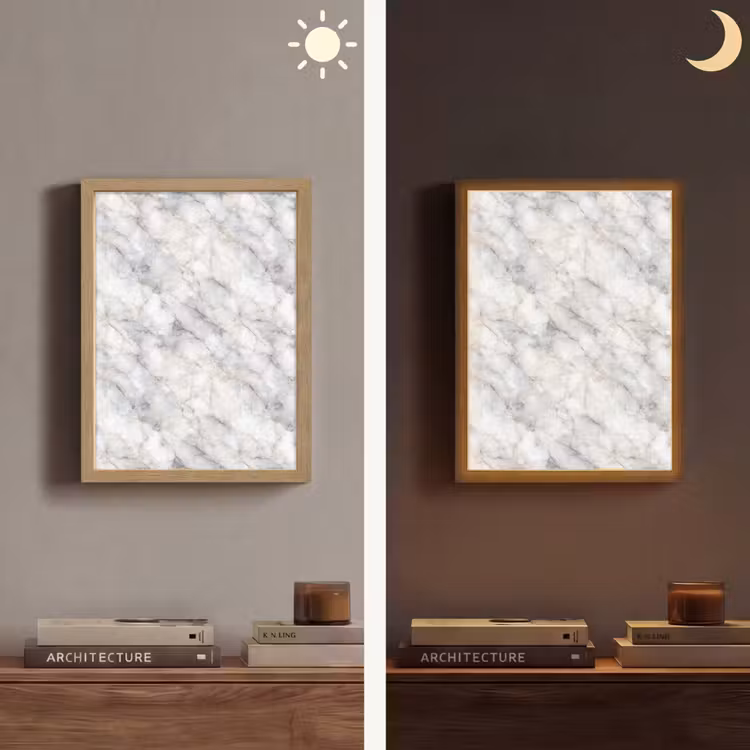 Lightbox - Wandlamp - Grijs - Marmer - Gedetailleerd — 5