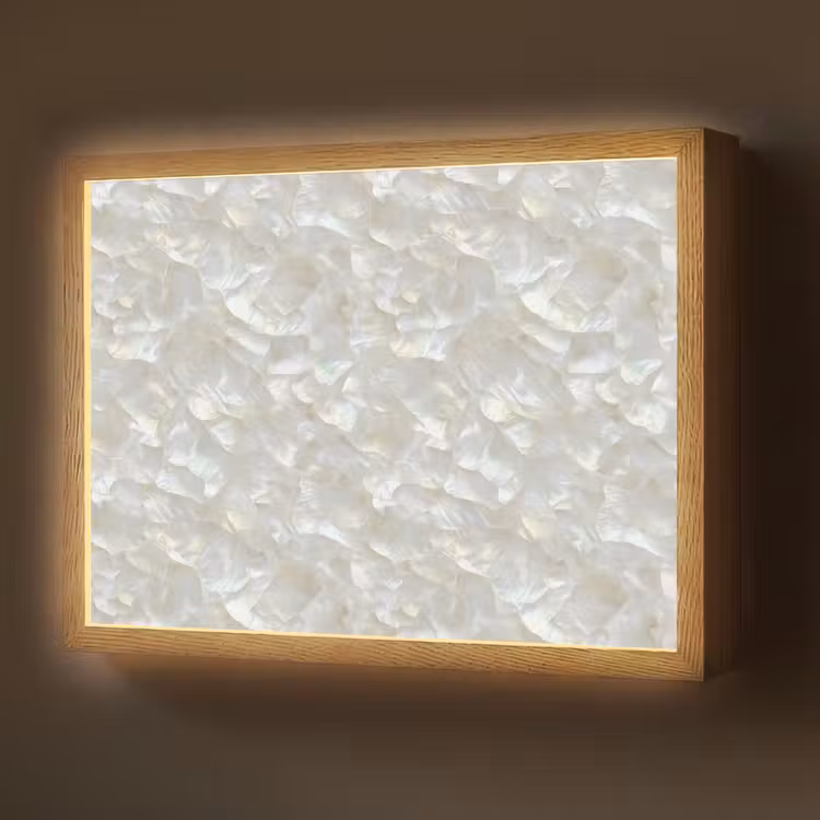 Lightbox - Wandlamp - Parelmoerglans - Wit - Schelp — 1
