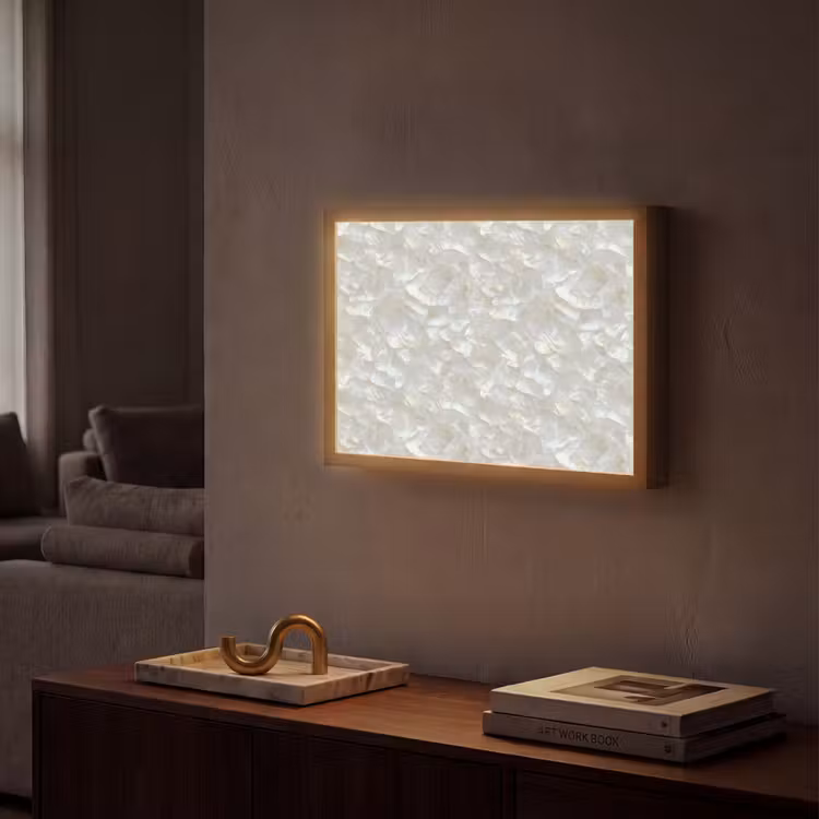 Lightbox - Wandlamp - Parelmoerglans - Wit - Schelp — 2