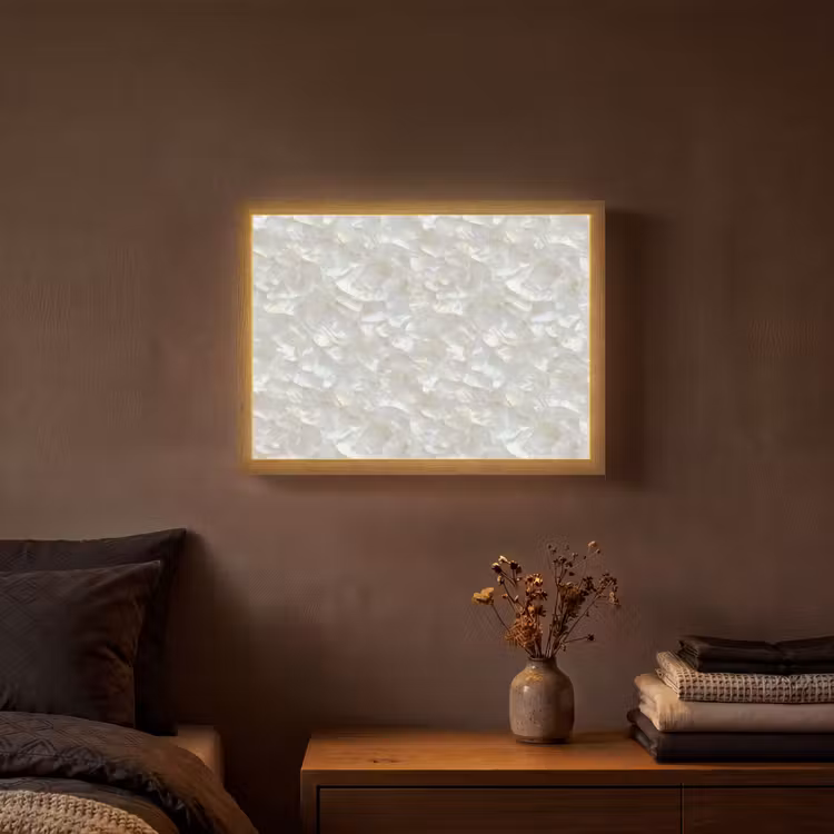 Lightbox - Wandlamp - Parelmoerglans - Wit - Schelp — 3