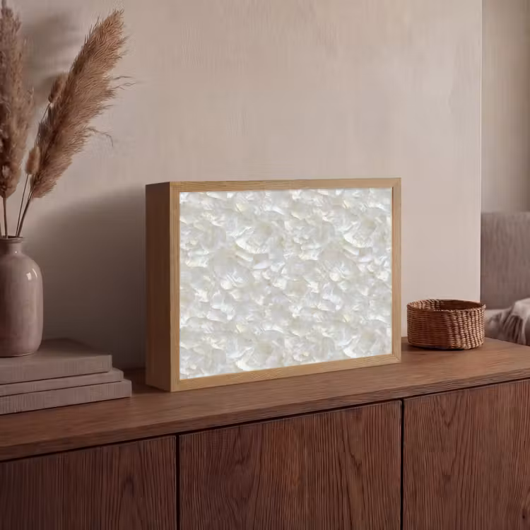 Lightbox - Wandlamp - Parelmoerglans - Wit - Schelp — 4
