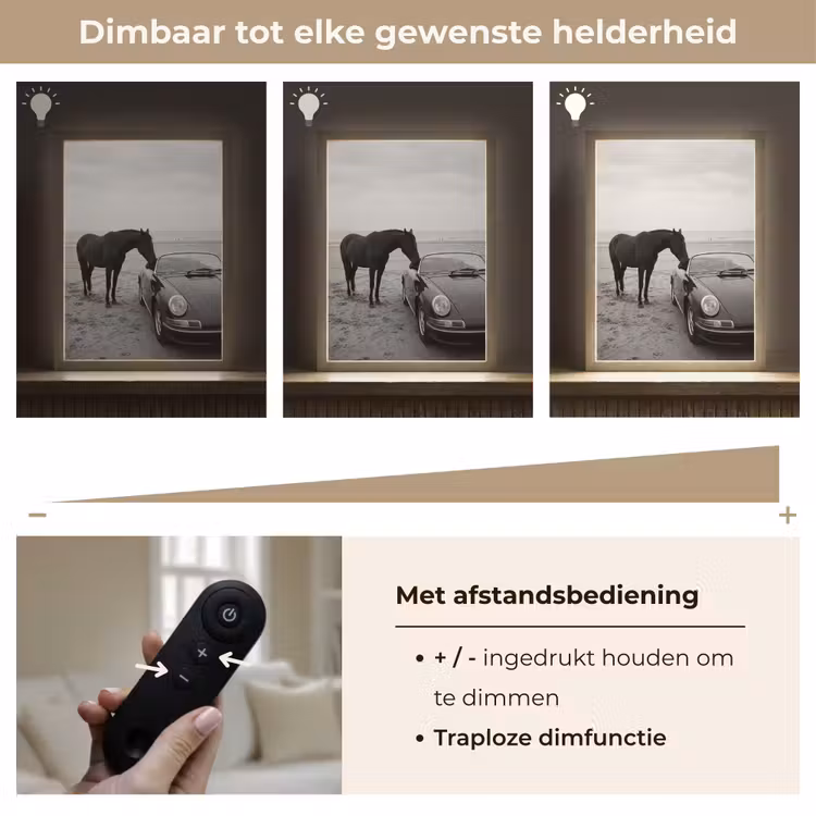 Lightbox - Wandlamp - Paard - Auto - Zwart - Wit — 8