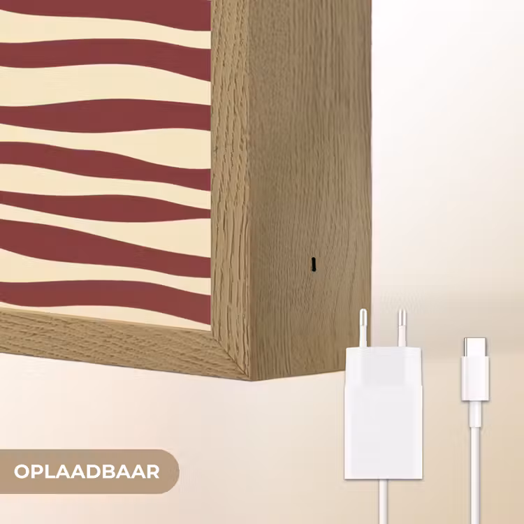 Lightbox - Wandlamp - Golven - Rood - Patroon - Crème — 6