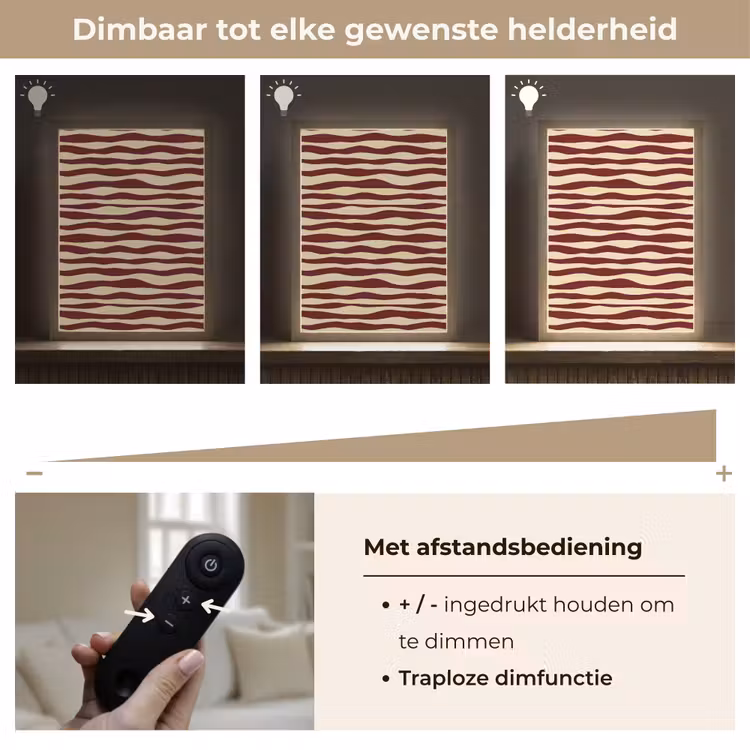 Lightbox - Wandlamp - Golven - Rood - Patroon - Crème — 8