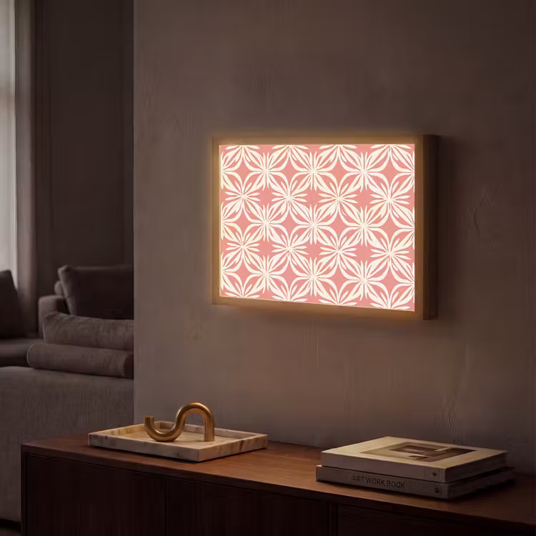 Lightbox - Wandlamp - Roze - Bloemenmotief - Wit - Modern — 2