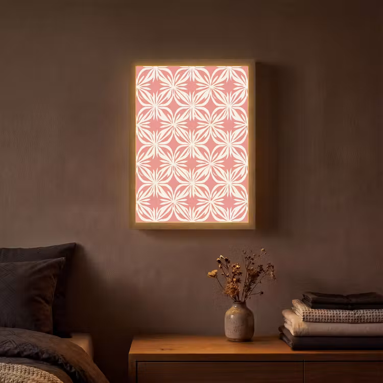 Lightbox - Wandlamp - Roze - Bloemenmotief - Wit - Modern — 3