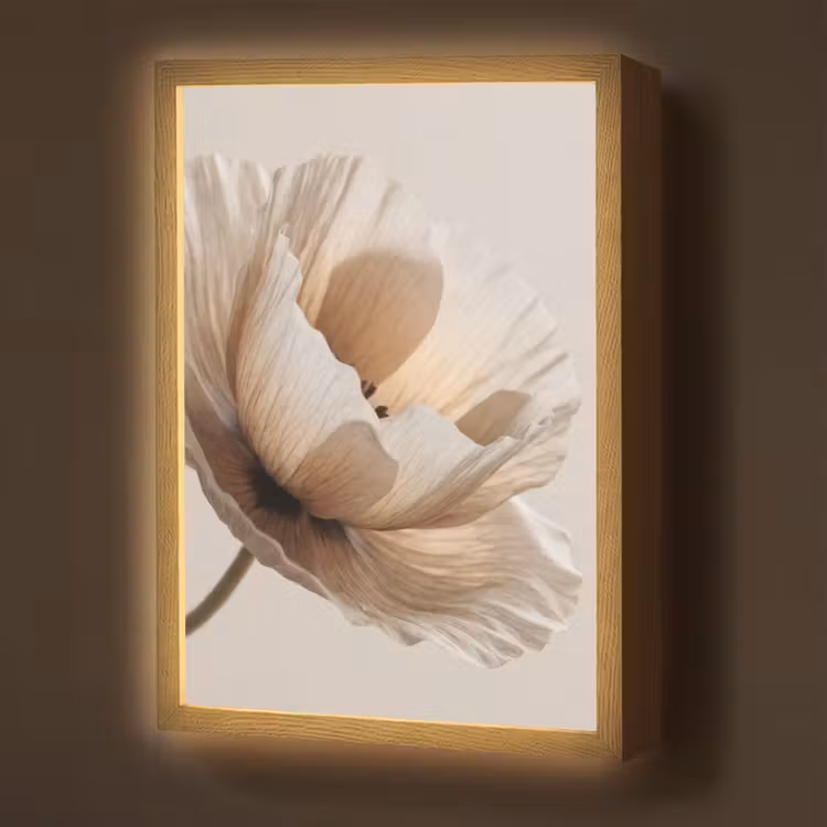 Lightbox - Wandlamp - Bloem - Beige - Crème — 1