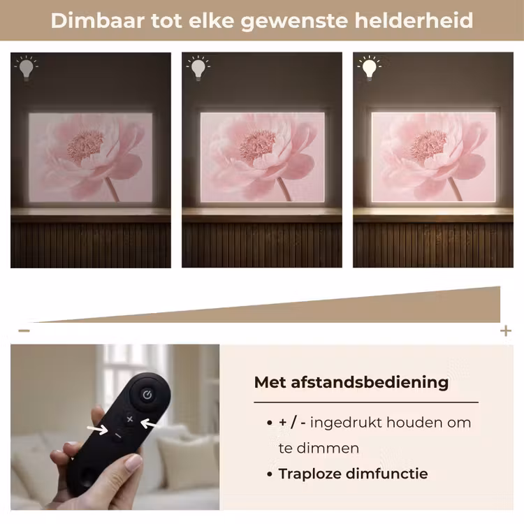 Lightbox - Wandlamp - Bloem - Pioenroos - Roze — 9