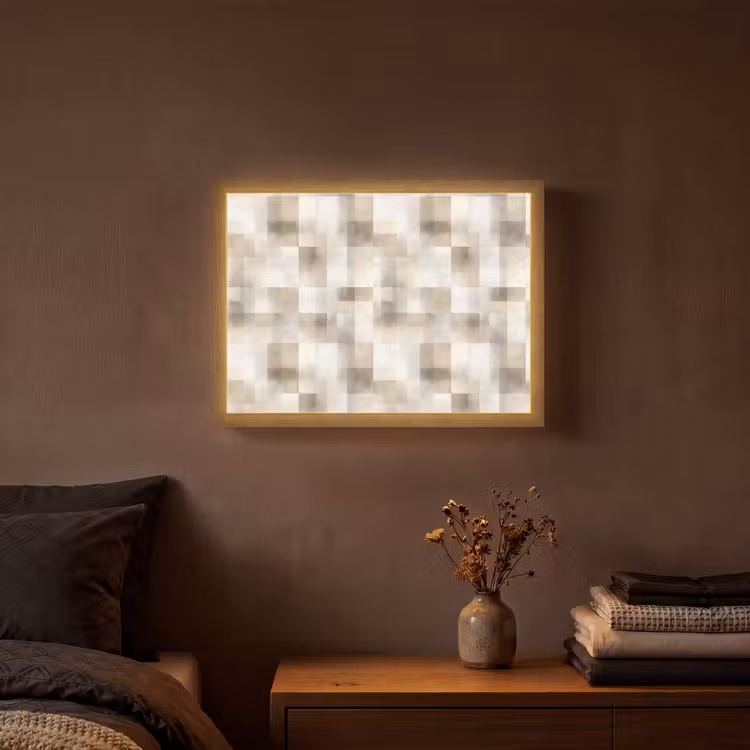 Lightbox - Wandlamp - Textuur - Linnen - Beige — 3