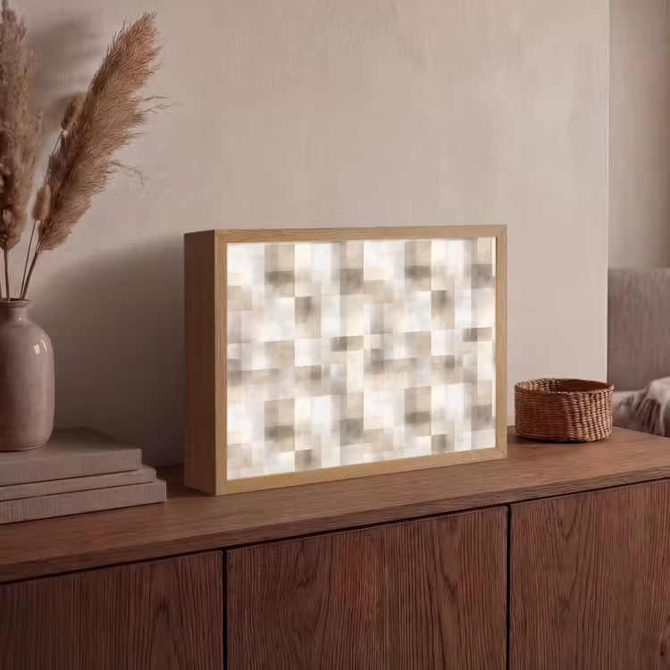 Lightbox - Wandlamp - Textuur - Linnen - Beige — 4