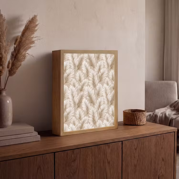 Lightbox - Wandlamp - Botanisch - Patroon - Beige — 4