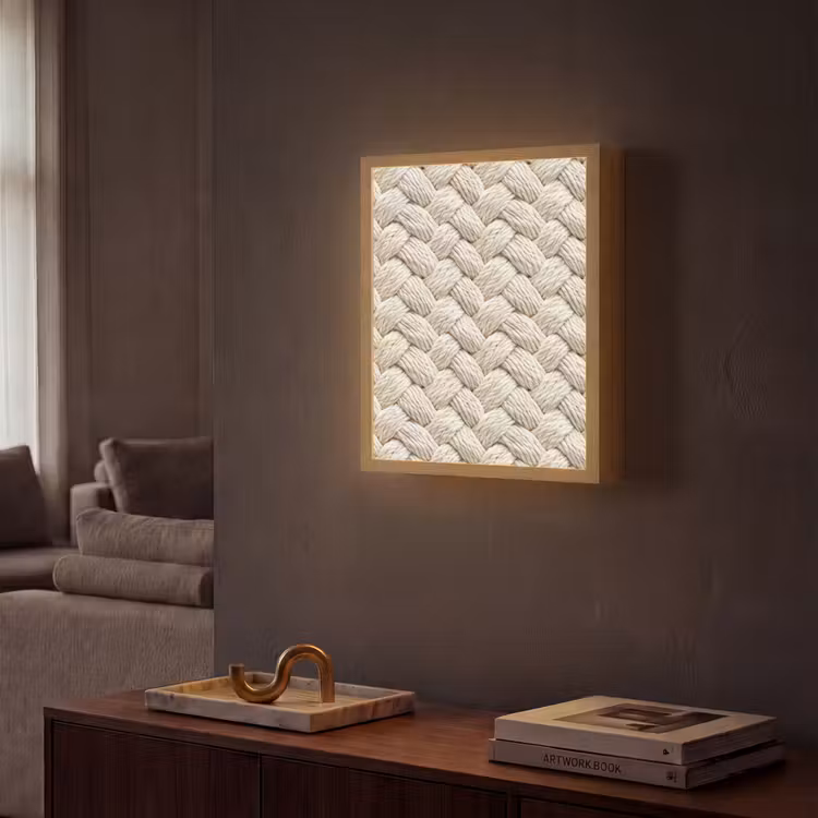 Lightbox - Wandlamp - Touw - Gebreid - Beige — 2