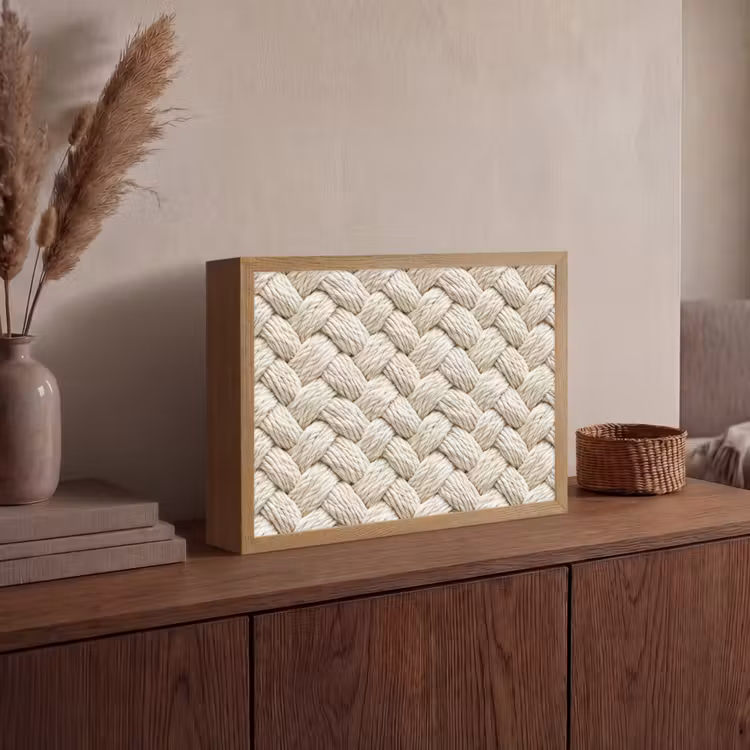 Lightbox - Wandlamp - Touw - Gebreid - Beige — 4