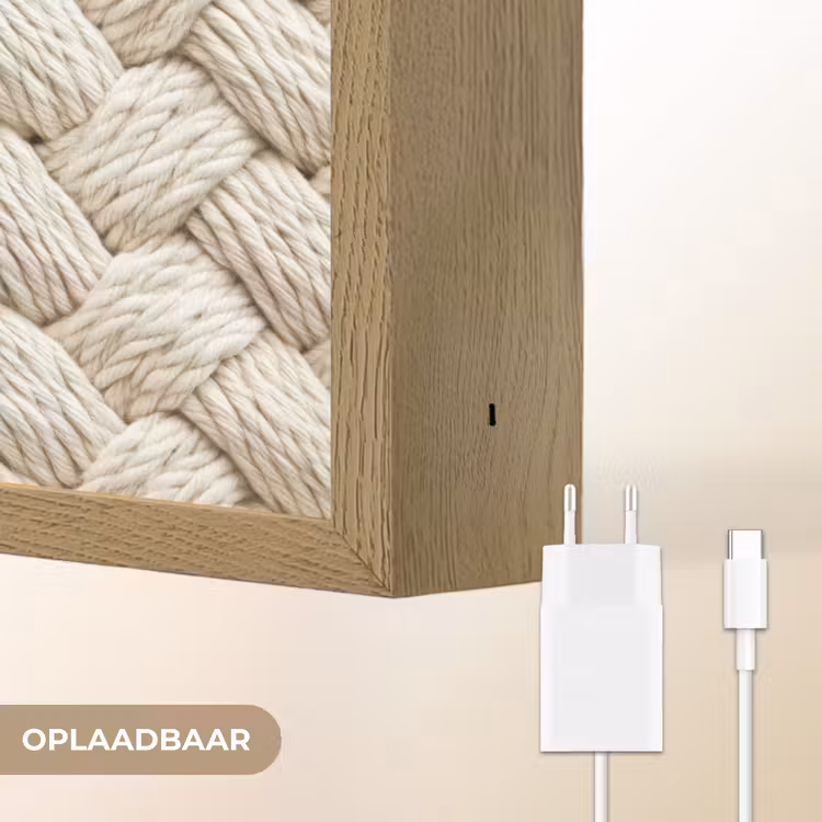 Lightbox - Wandlamp - Touw - Gebreid - Beige — 6
