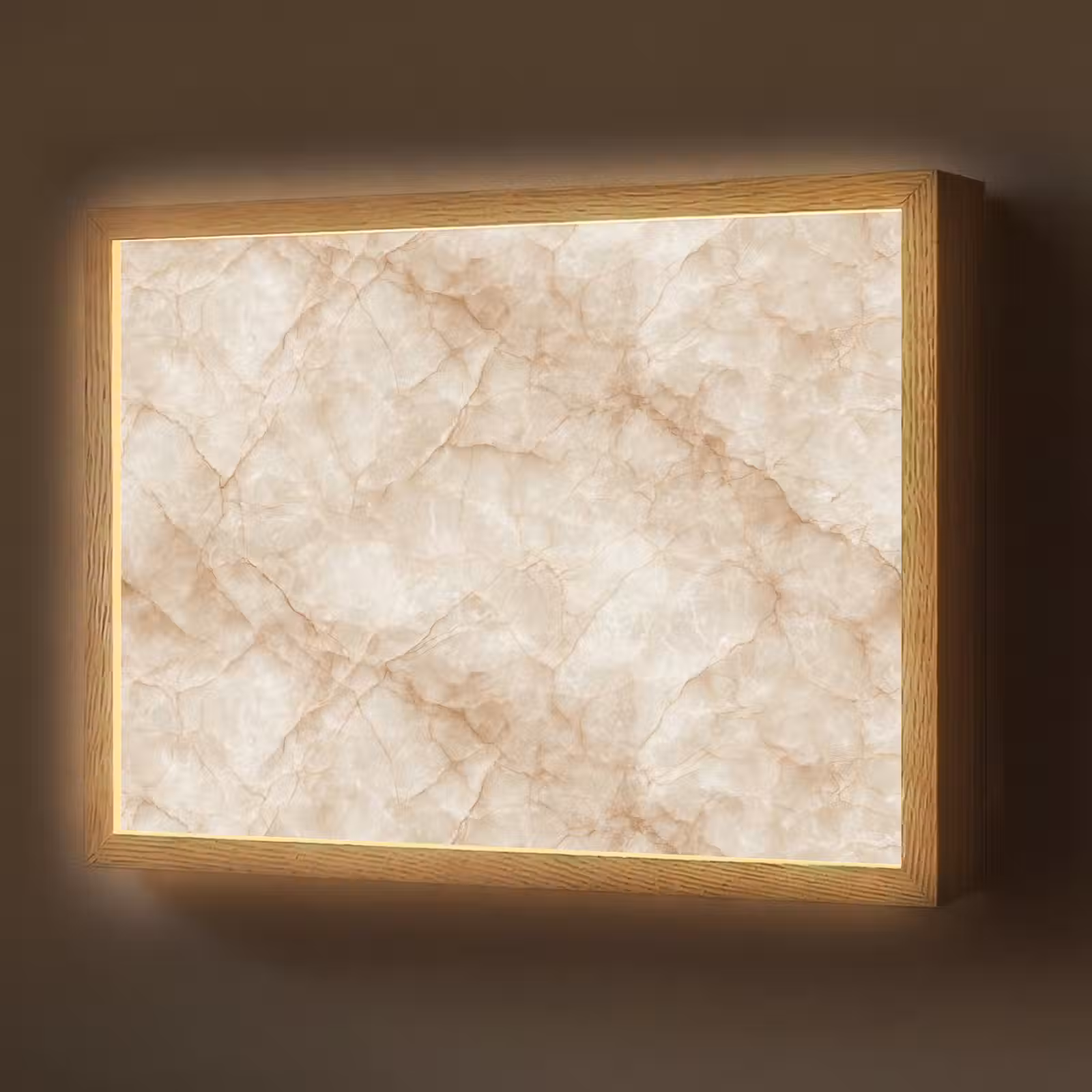 Lightbox - Wandlamp - Kristalstructuur - Bruin - Marmer — 1