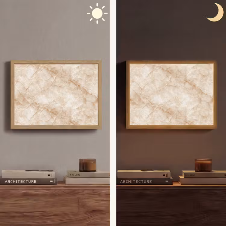 Lightbox - Wandlamp - Kristalstructuur - Bruin - Marmer — 6