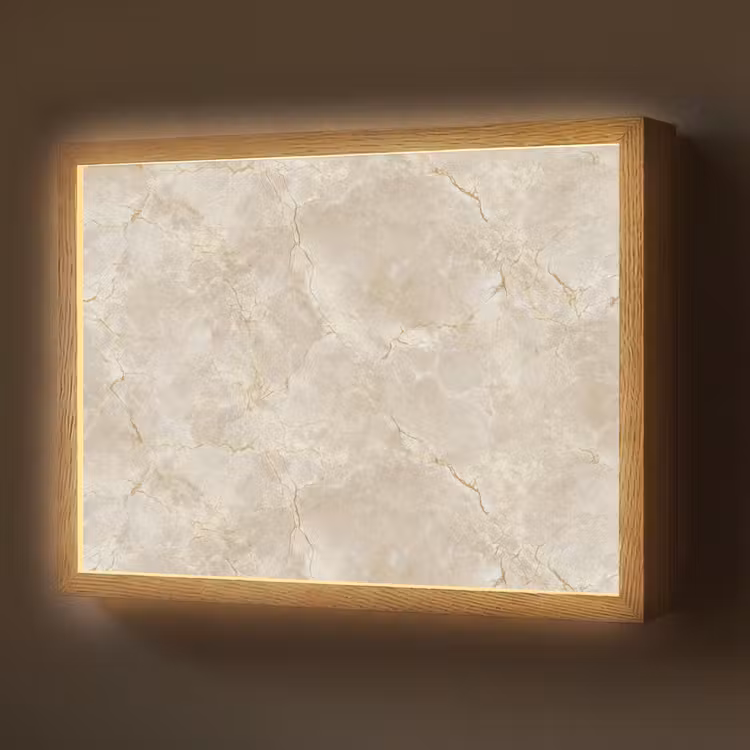 Lightbox - Wandlamp - Lichtbeige - Marmer - Aders