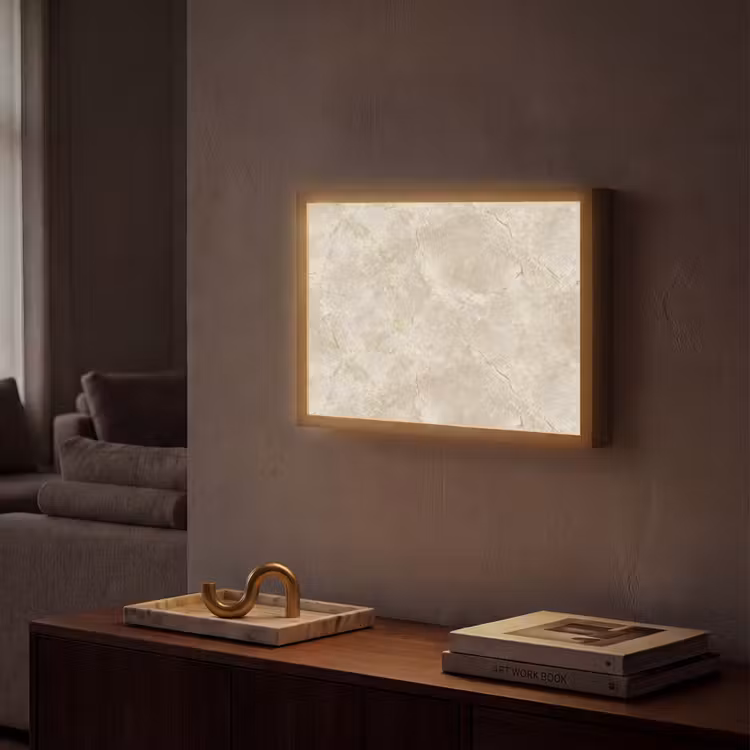 Lightbox - Wandlamp - Lichtbeige - Marmer - Aders — 2