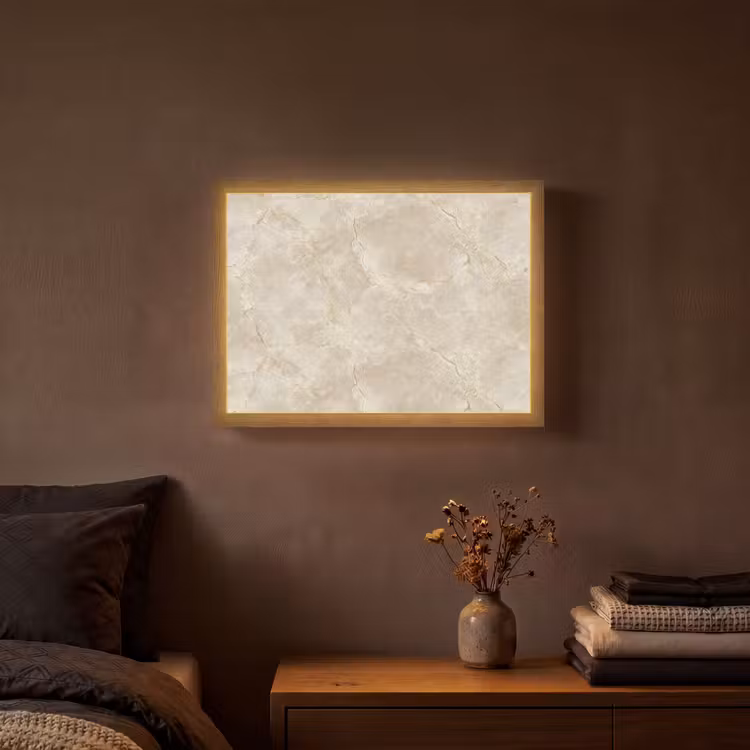 Lightbox - Wandlamp - Lichtbeige - Marmer - Aders — 3