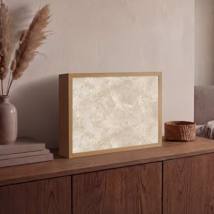 Lightbox - Wandlamp - Lichtbeige - Marmer - Aders — 4