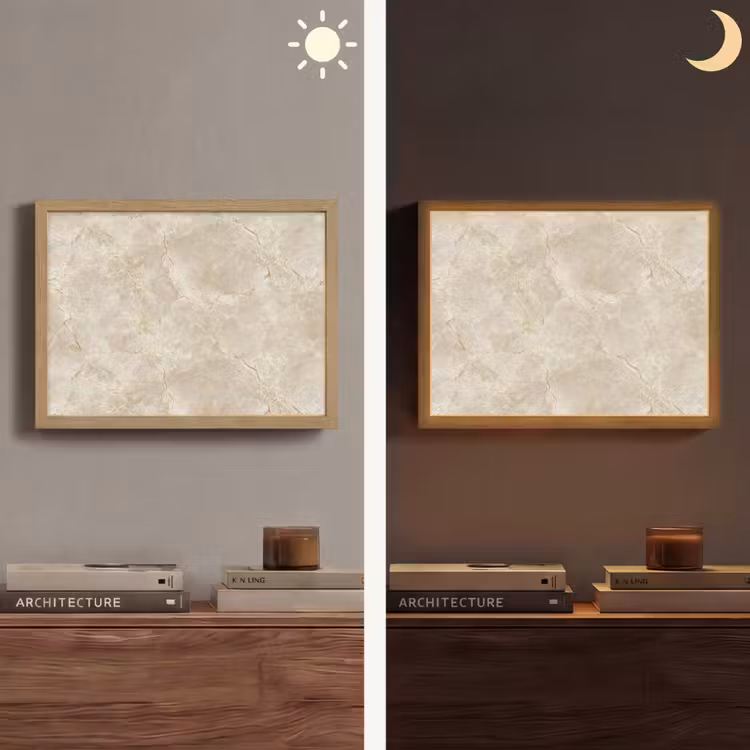 Lightbox - Wandlamp - Lichtbeige - Marmer - Aders — 6