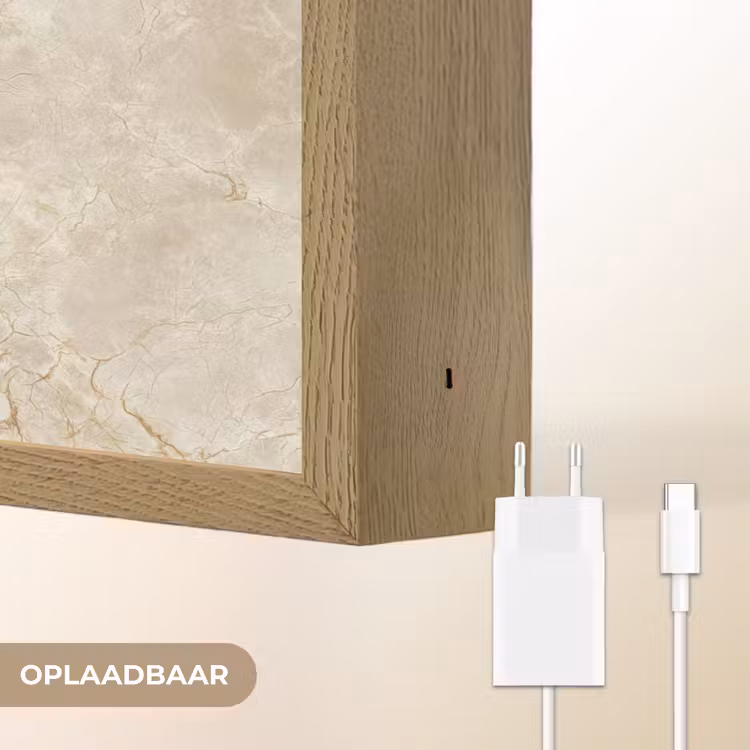 Lightbox - Wandlamp - Lichtbeige - Marmer - Aders — 7