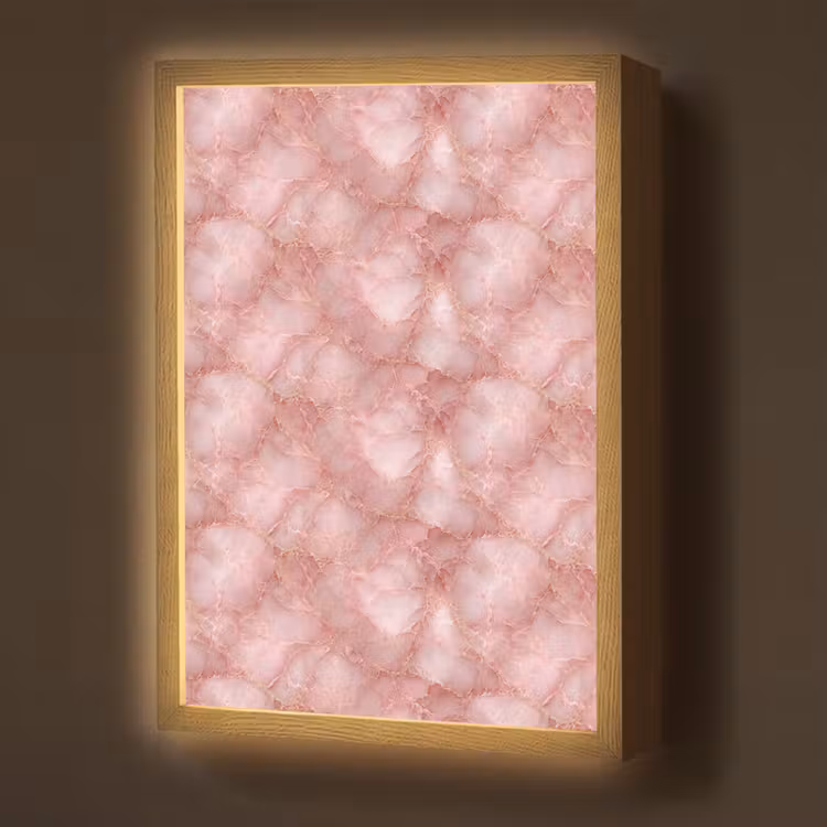 Lightbox - Wandlamp - Roze - Kwarts - Goud - Marmer